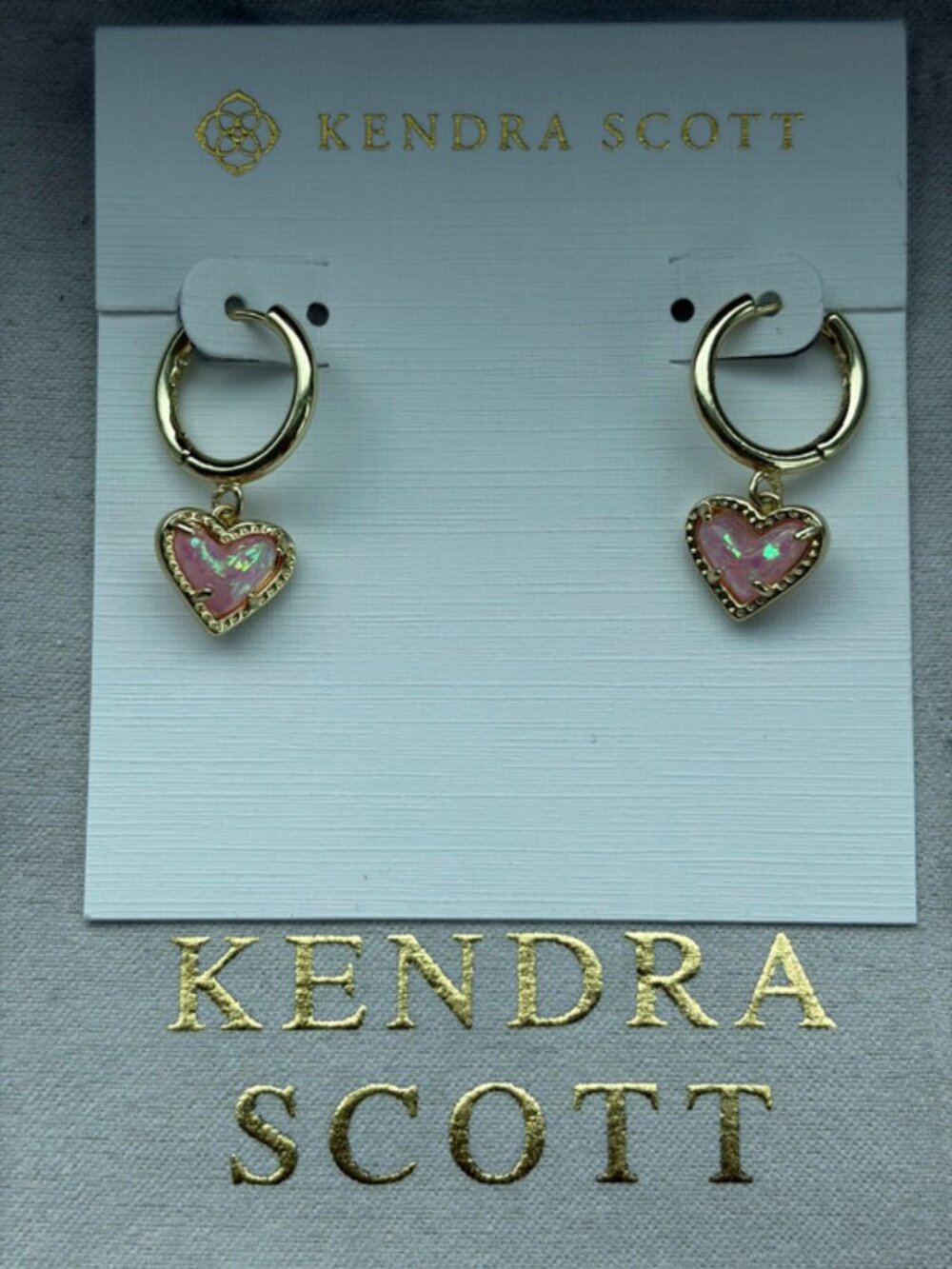 Kendra Scott pink heart earrings